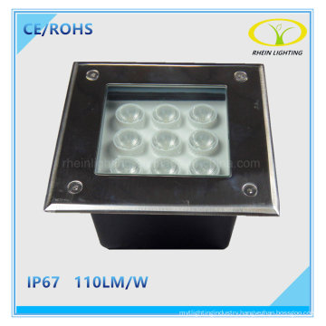 IP67 Outdoor Landscape 9W Underground LED Light with Square Design